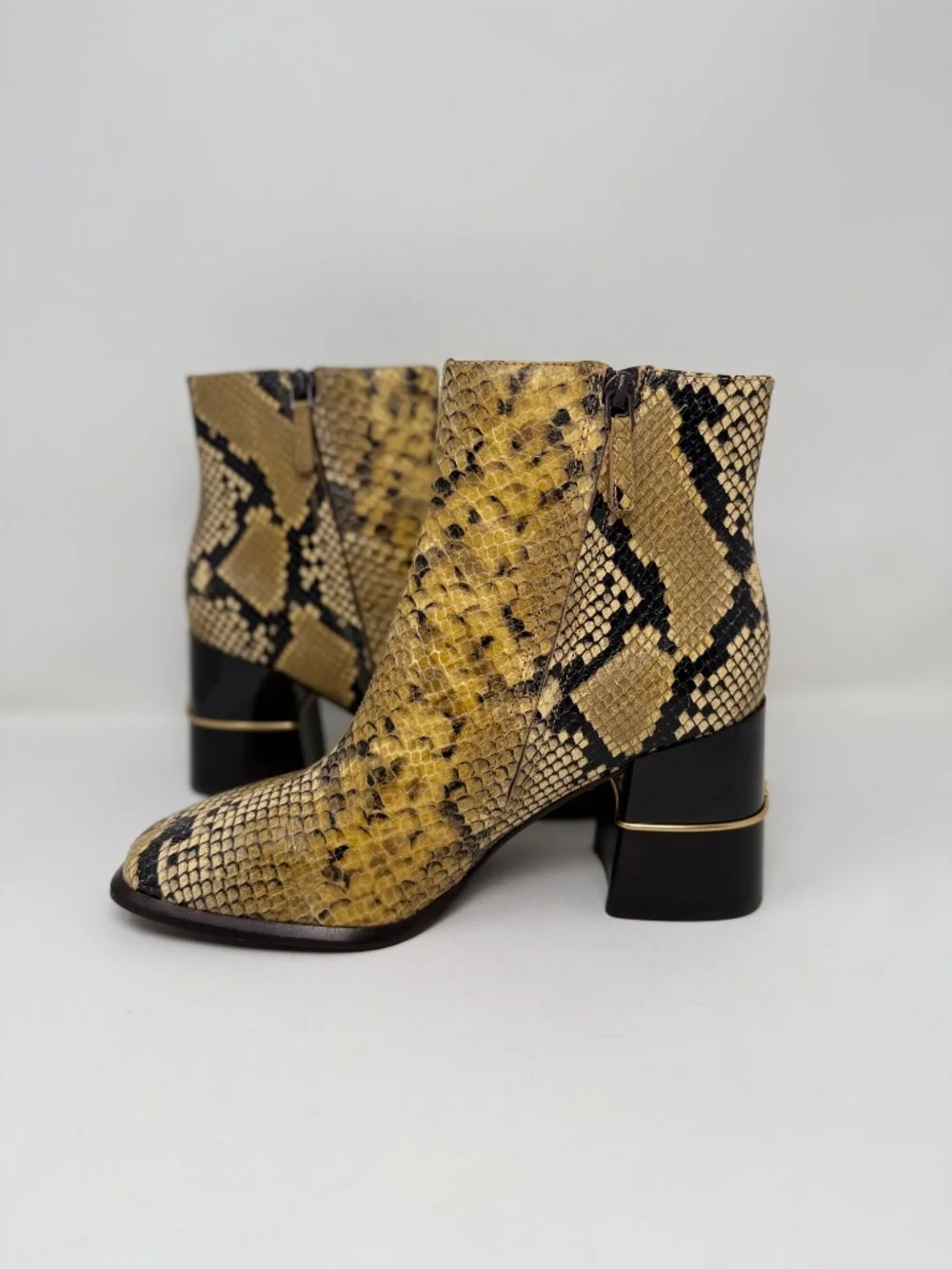 New Tory Burch Leather Ankle Boot Snake Embossed Sz 9.5